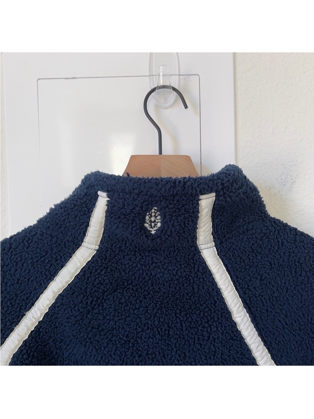 Free People FP Movement Mountain High 1/2 Zip Fleece Pullover in Navy Dark Blue - Picture 5 of 7